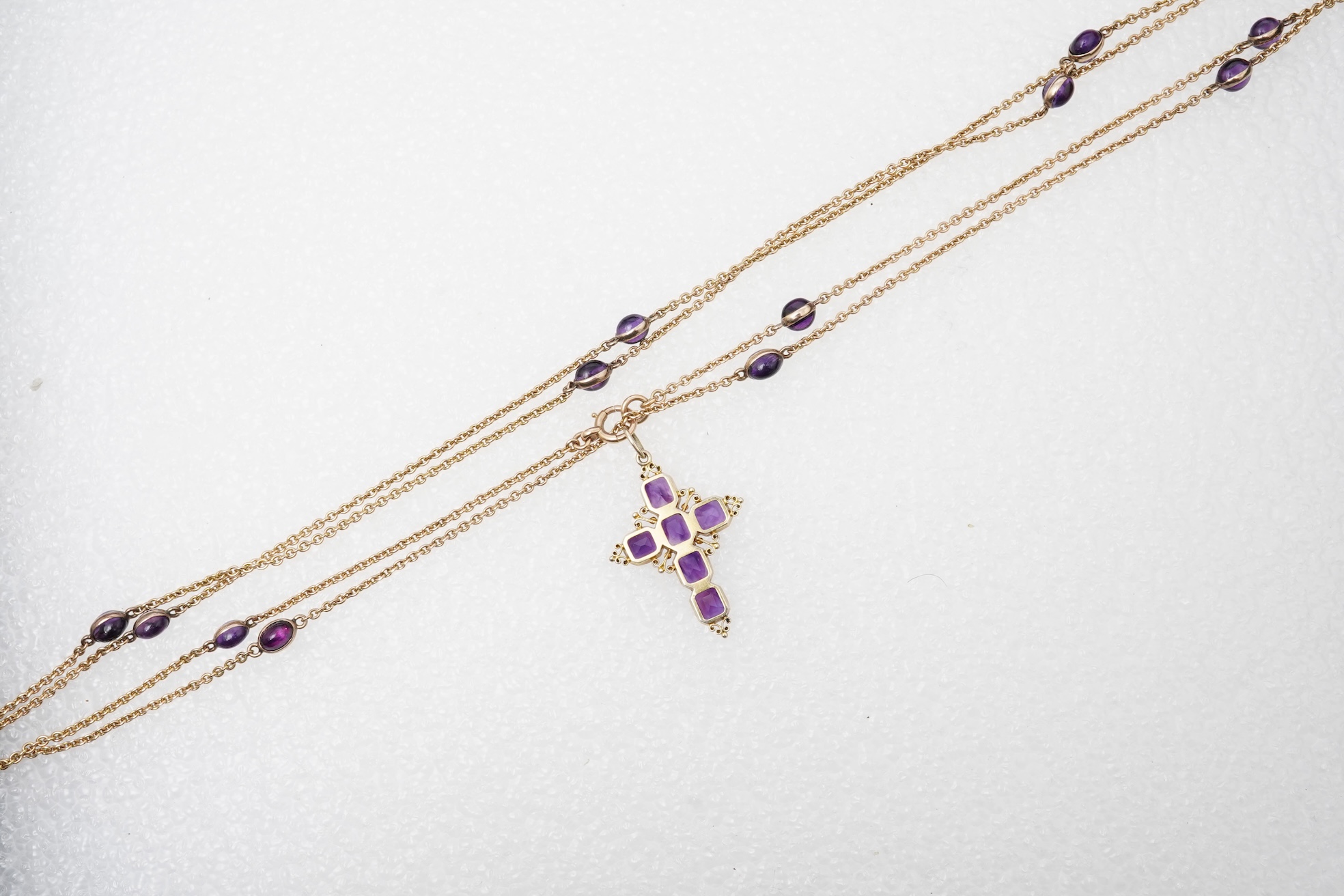 A gold and amethyst pendant, 19th century/early 20th century